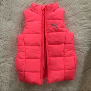 Puma Pink Puffer Vest Toddler Girls